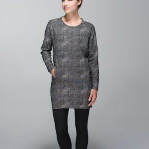 Lululemon Comme To Cozy Dress Burlap Texture Black Dune Size 10